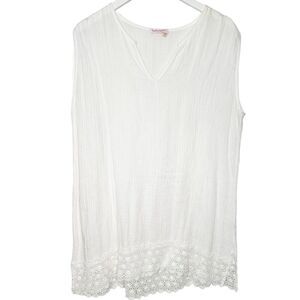 Fresh Produce White Sleeveless V-Neck Mini Dress